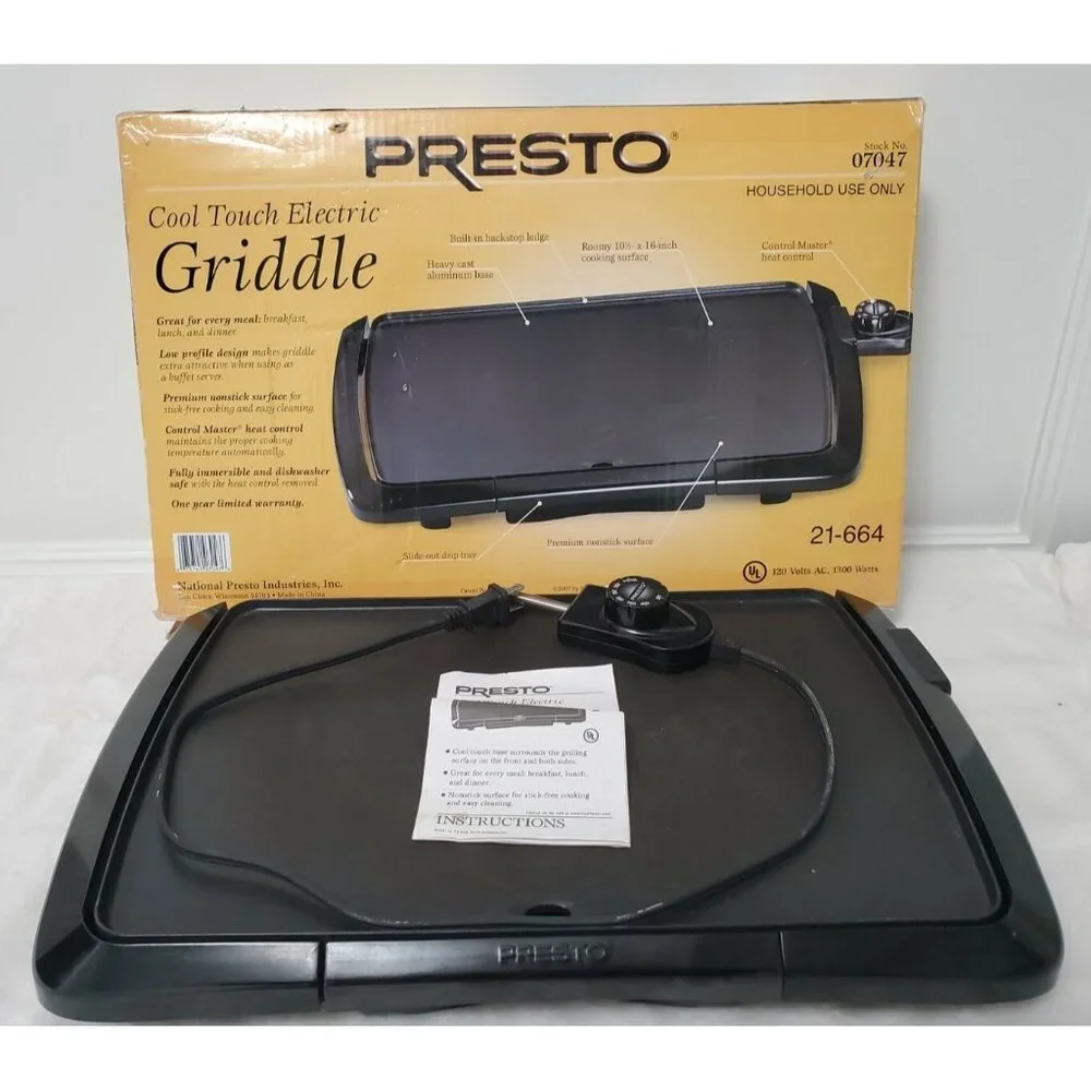 Presto Cool Touch Griddle #07047 with Drip Tray - Picture 1 of 2